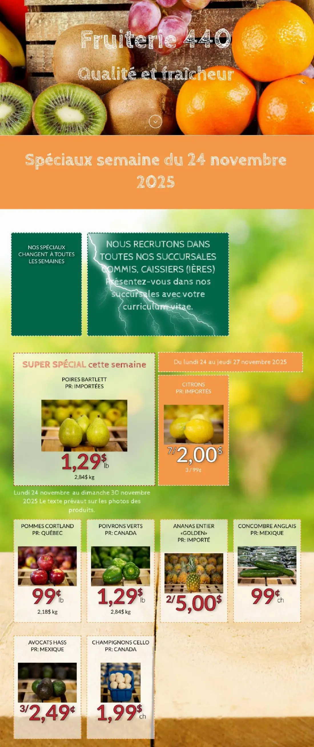 Circulaire Fruiterie 440 - Offres actuelles