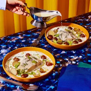 Filets de poisson blanc pochés au lait