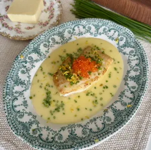 Flétan poêlé, beurre monté au citron