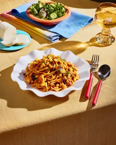 Spaghetti épicé au chorizo et halloumi façon cajun